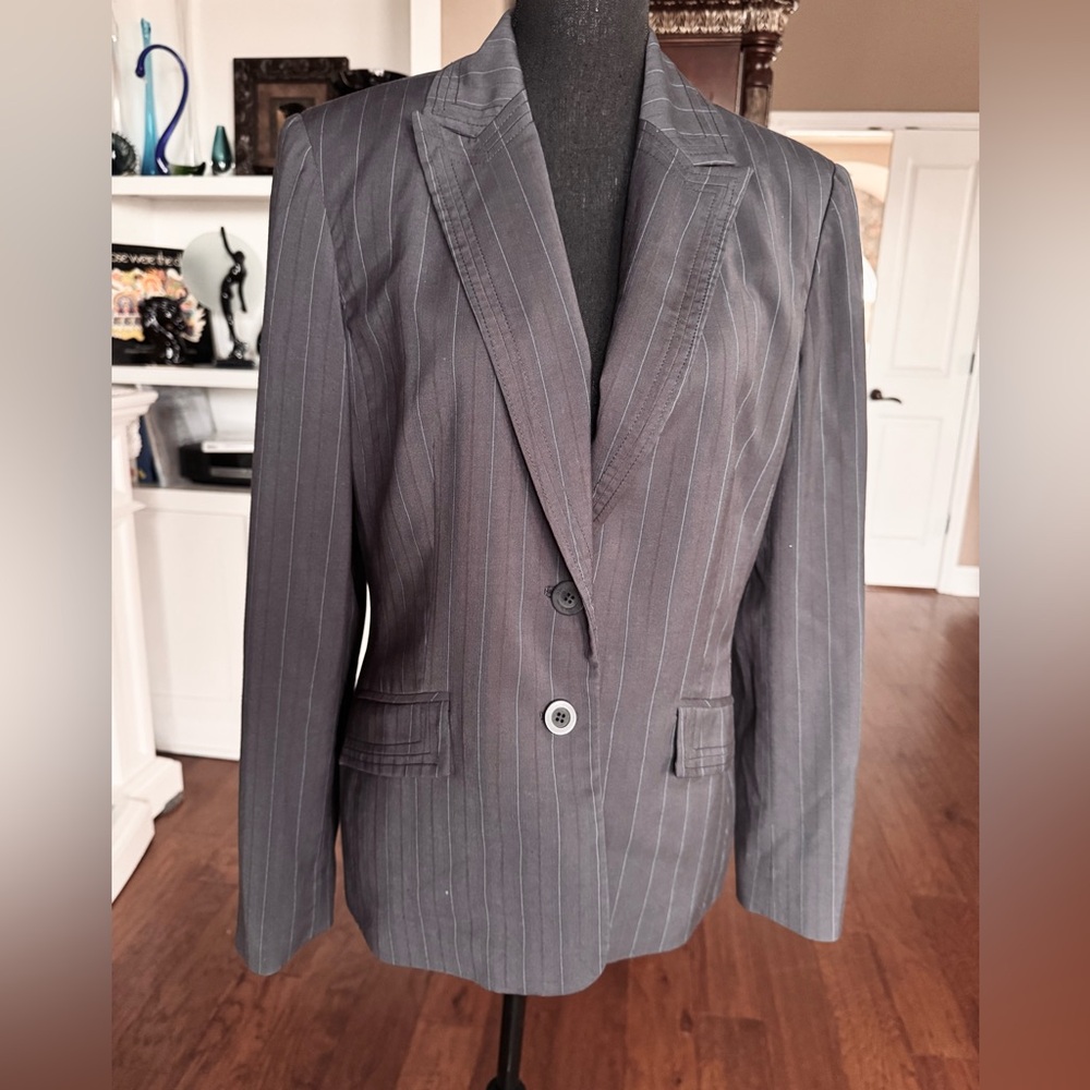 Jones New York Gray Pinstripe Blazer